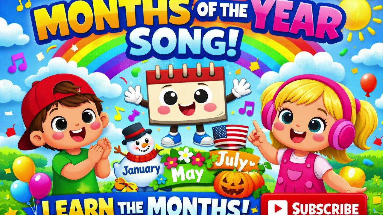 Trending Learn Song for Kids 2026 🎵 | Learn 12 Months Easy & Fun | Kindergarten Learning