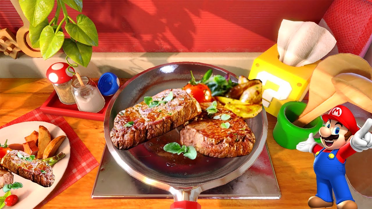 Mario Party Series - Food Minigames - Mario vs Yoshi vs Luigi vs Peach