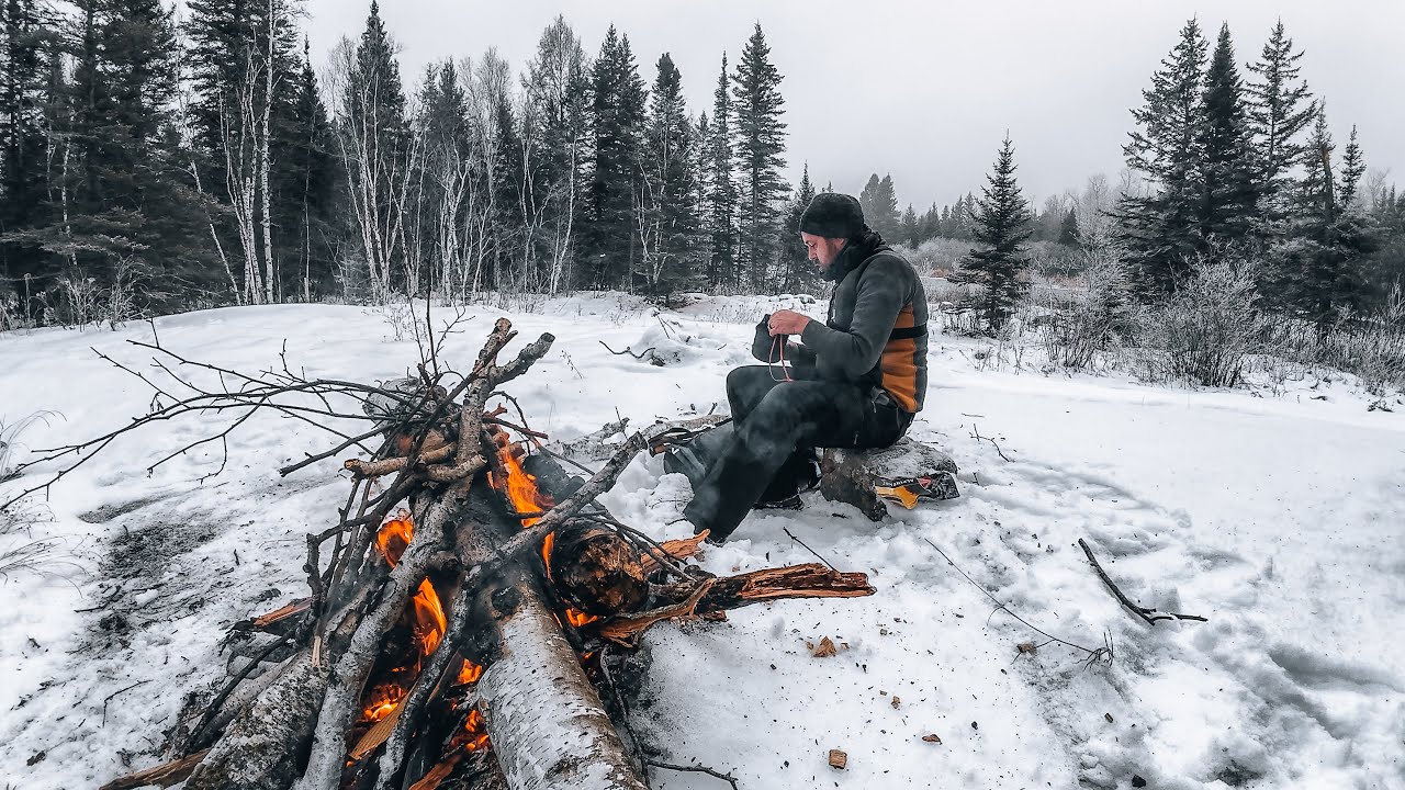 Winter Hike & Secret Fire Spot Found | Pinawa Suspension Bridge