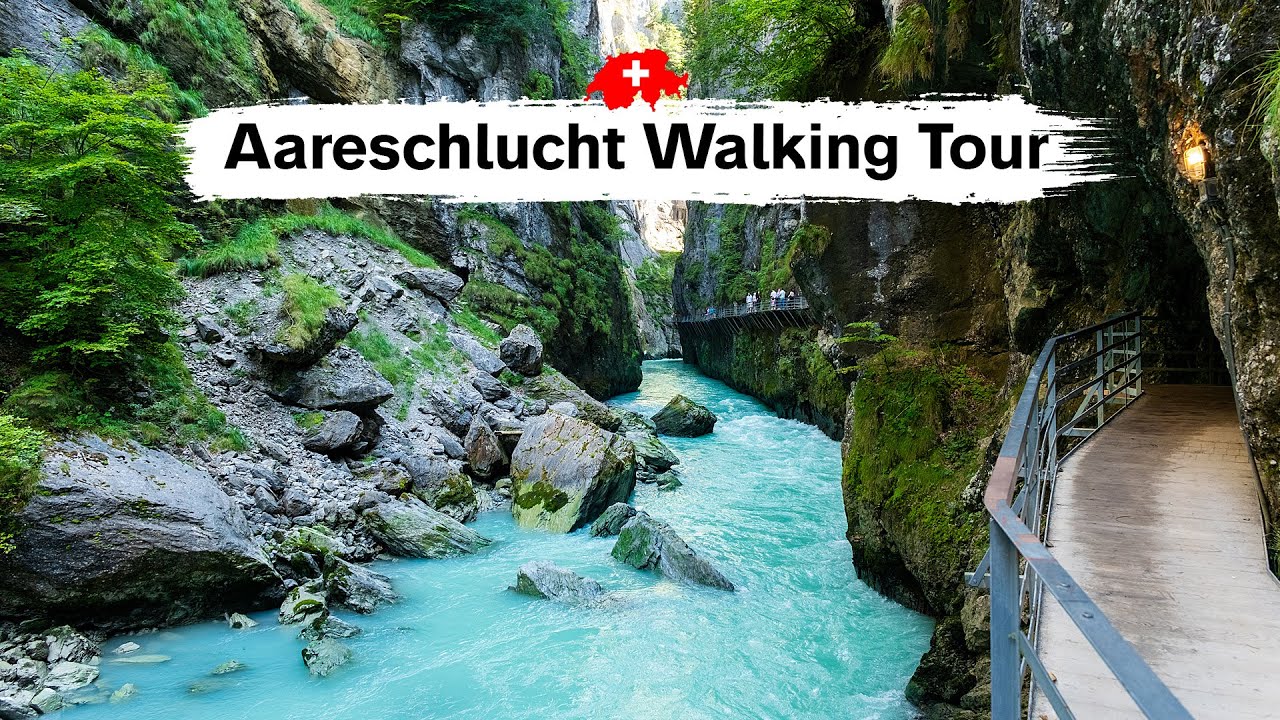 Discovering Aareschlucht: Beautiful Gorge & Relaxing Walking Tour with Music🌊🎶 | 4K 60FPS