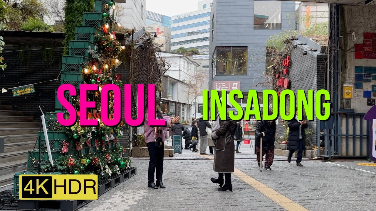 Insadong walking tour seoul korea 4K HDR