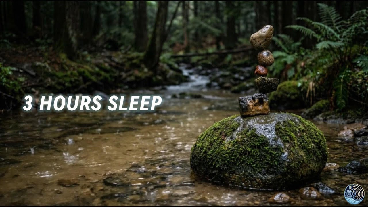 3 Hours Deep Sleep Piano with Gentle Rain & Stream | Calm Your Mind, Stay Asleep