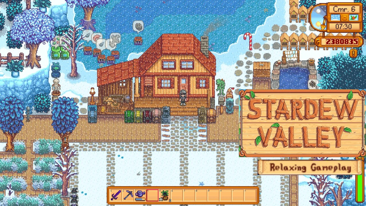 Relaxing Stardew Valley Gameplay | 3nd Year❄️Winter Day 6- No Commentary) for Sleep, Study,Focus