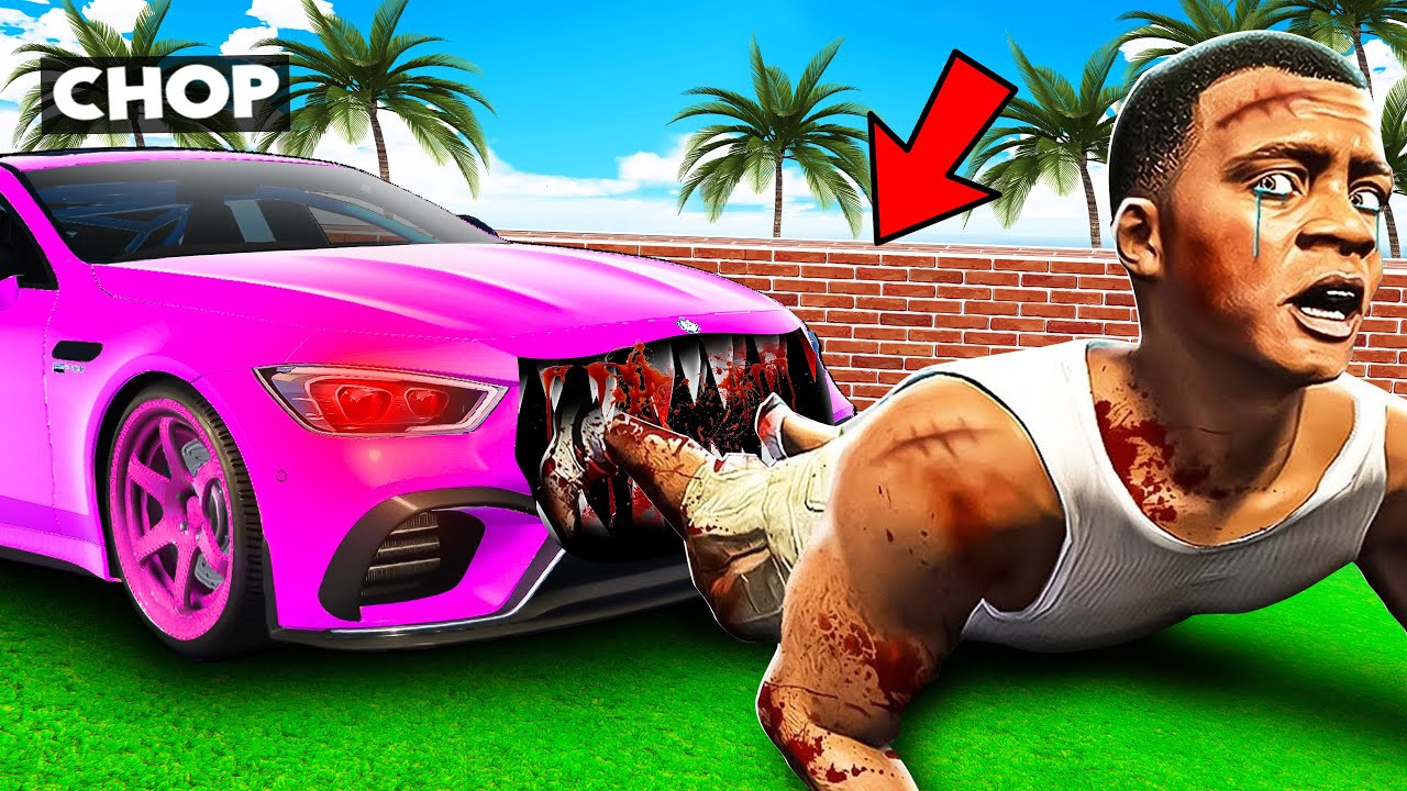GTA 5 CHOP FOUND THE EVIL MONSTER HAUNTED CAR AT NIGHT