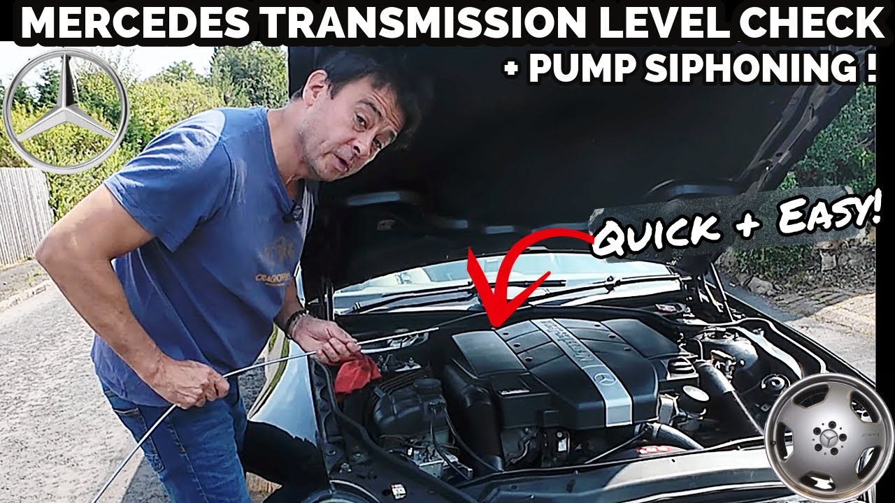 How To Check Mercedes SL Auto Transmission Oil Level With Dip Stick + Pump Siphoning!