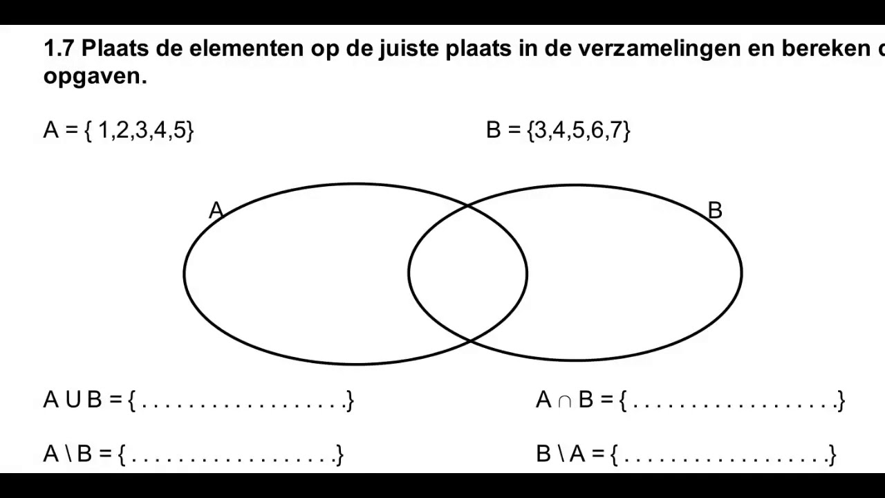 Verzamelingenleer unie doorsnede verschil (O5 - ET 6.18)