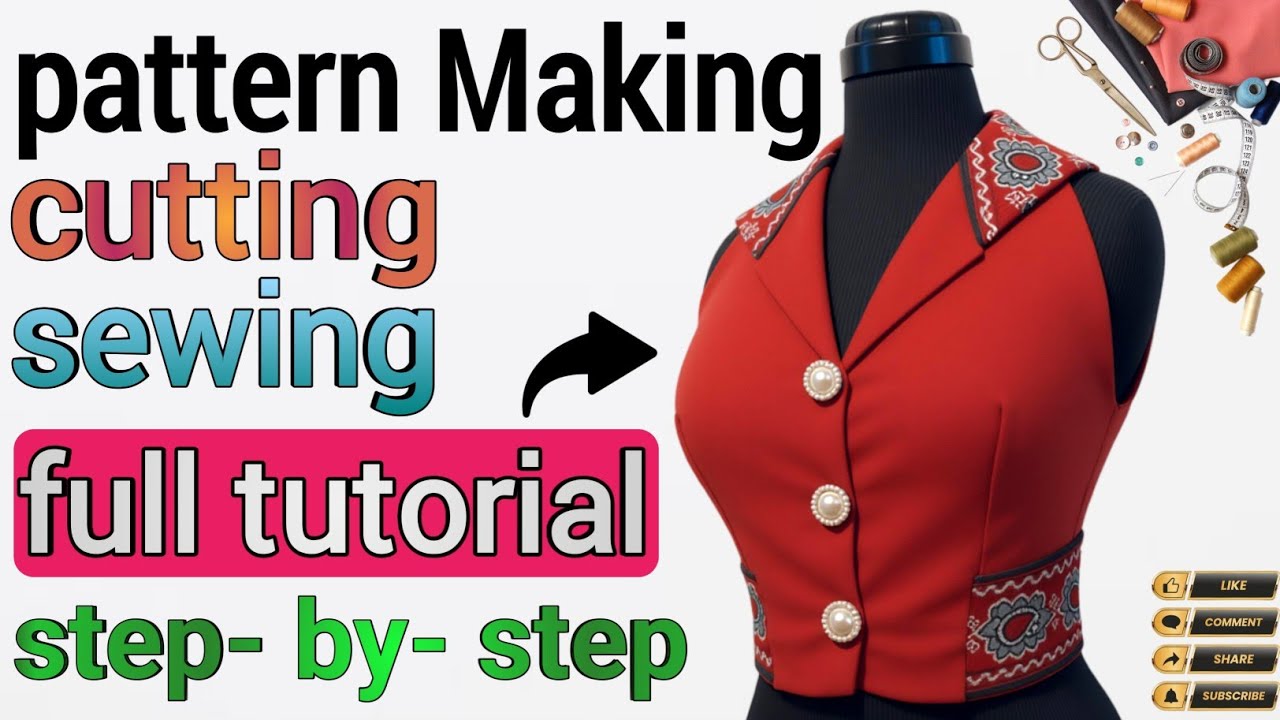 How to make this collar and bodice in 3 steps | Pattern making, cutting, sewing + fit