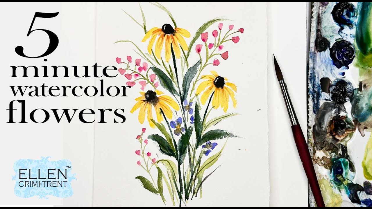 The EASIEST watercolor Summer Flowers you will ever paint!