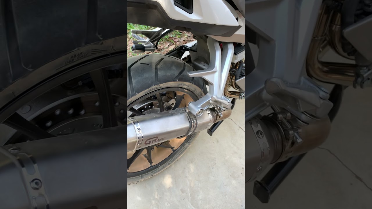 Honda VFR800X with Delkevic Header (catalyst delete) and GR Moto exhaust sound.