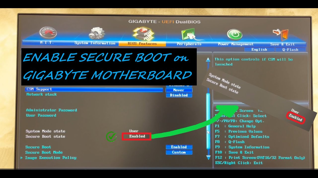 ✅ How to Enable Secure Boot and set Status to 