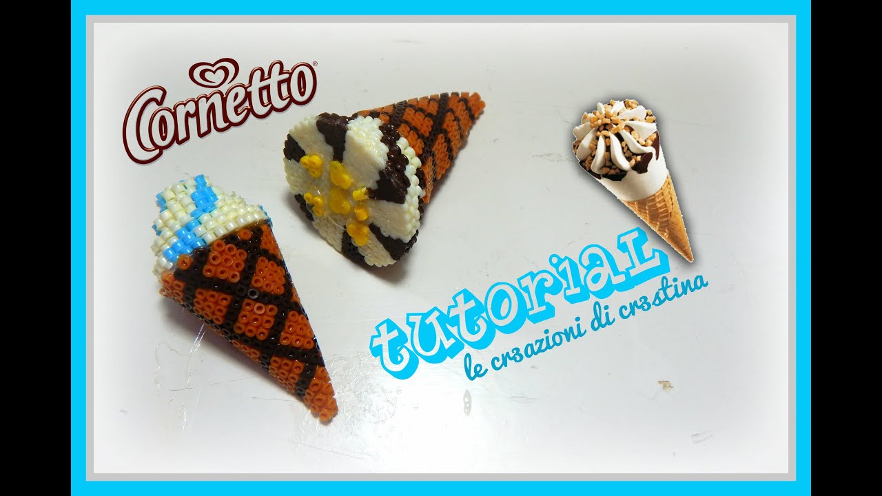 Tutorial Cono Gelato e Cornetto Algida con HAMA BEADS - DIY Ice Cream Cone Charm