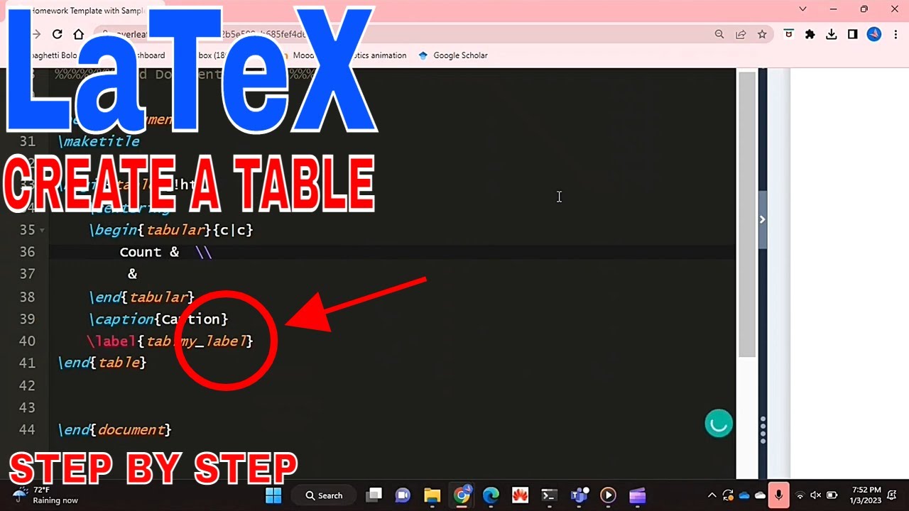 ✅ How To Create A Table In LaTex 🔴