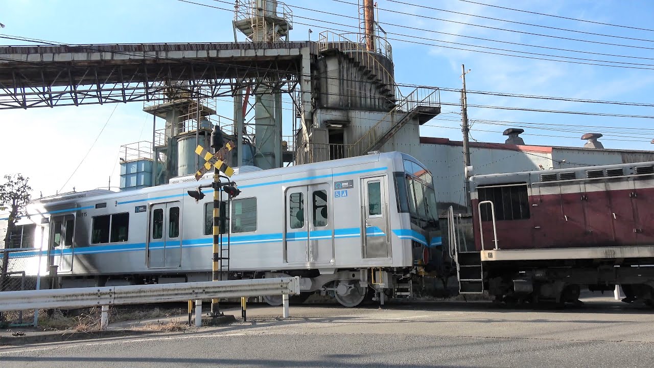 【4K甲種輸送】懐かしの電鐘式踏切を鶴舞線が通過！名古屋臨海鉄道東港駅周辺を走る名古屋市営地下鉄N3000形N3115編成【2022年2月19日】