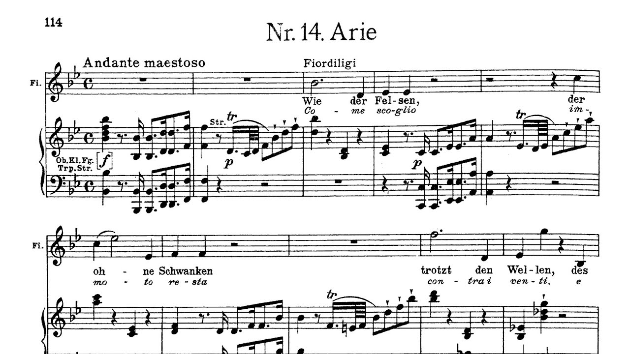 Come scoglio - Cosi fan tutte:  Mozart - Accompaniment