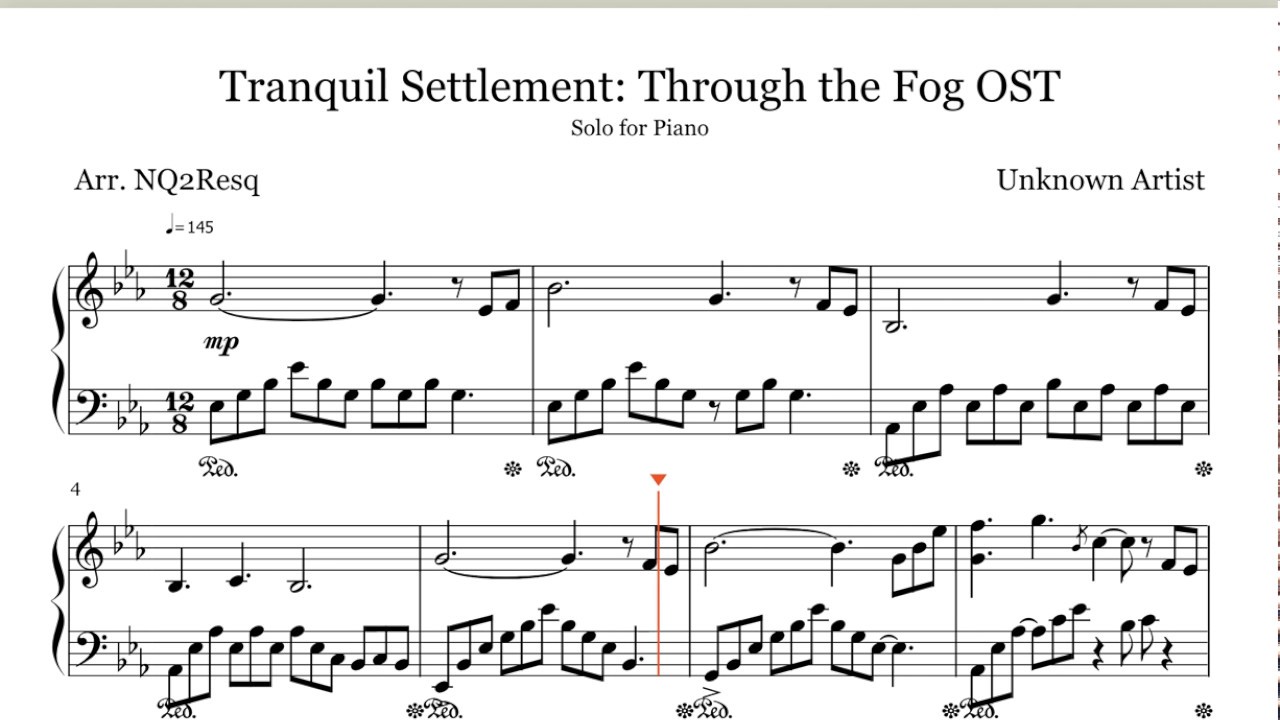 [Through the Fog OST] Tranquil Settlement - piano sheet music