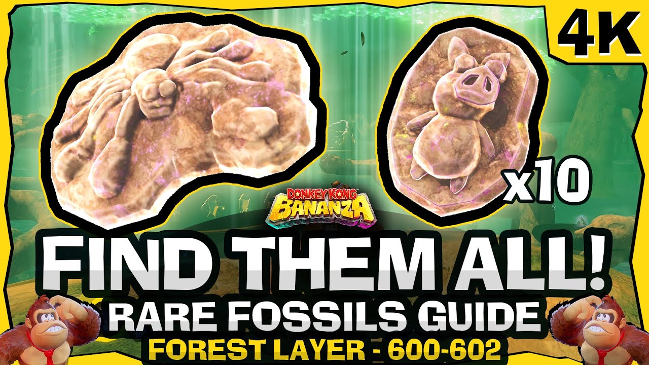 All Rare Pig & Spider Fossil Locations | Forest Layer SL600-602 [DK Bananza]