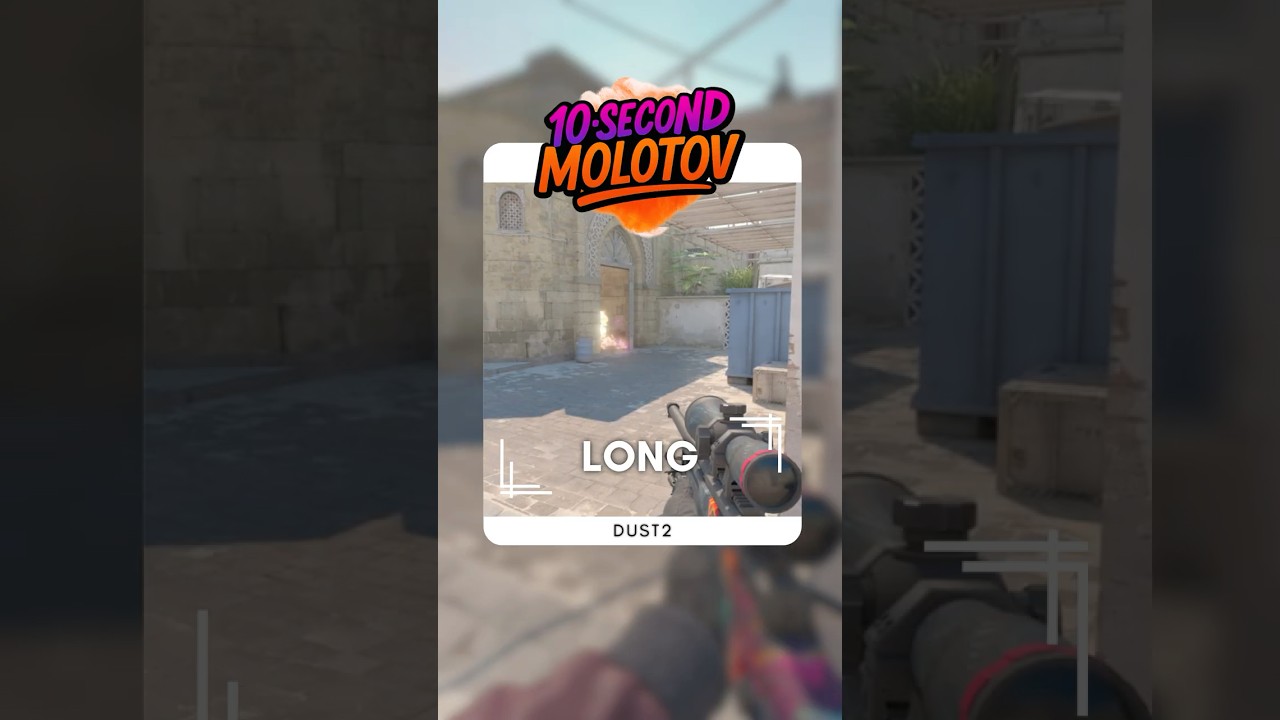 Dust2 Long Anti-Rush Molotov | 10-Second Molotov | CS2 Utility Guide