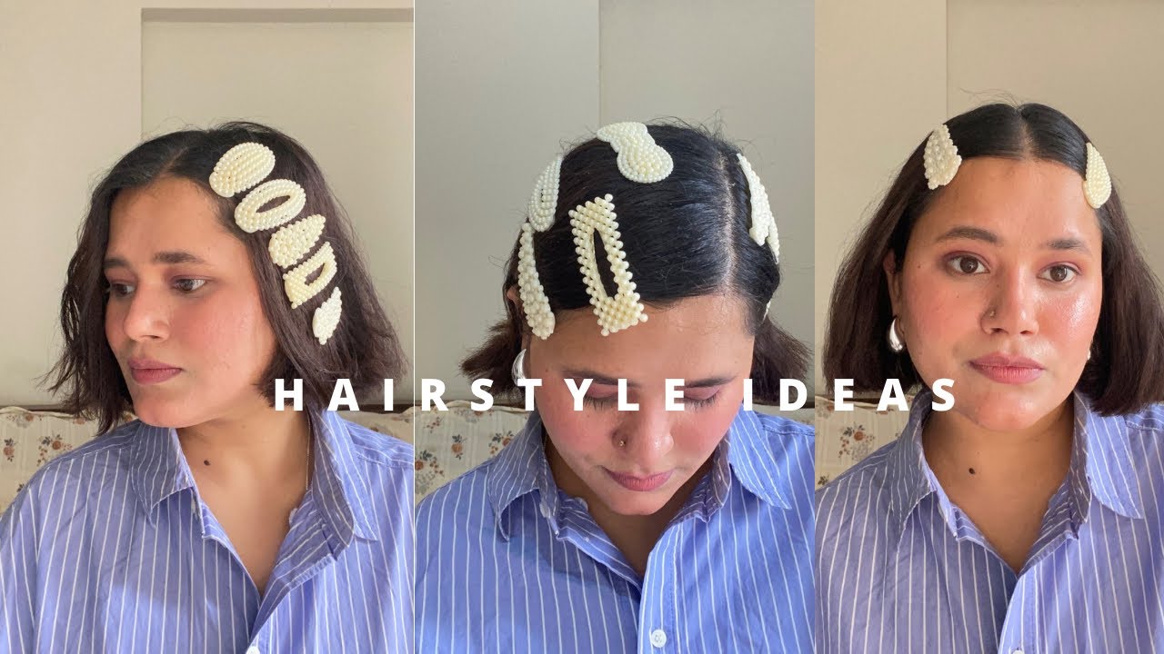 Easy hairstyle ideas for shorthair|ways to style hairpins||easy steps✨