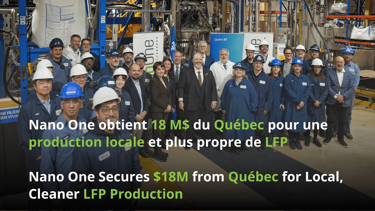 Qu&eacute;bec Funds $18M for Localized, Cleaner LFP Production