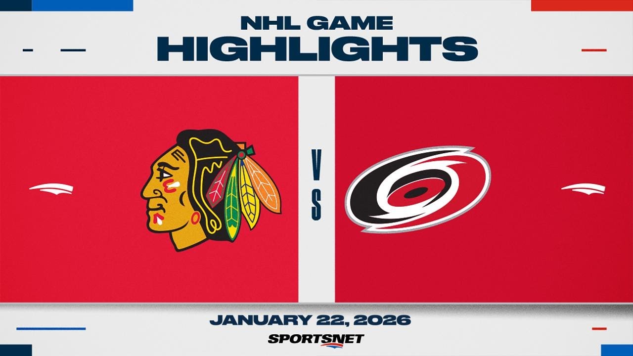 NHL Highlights | Blackhawks vs. Hurricanes - January 22, 2026