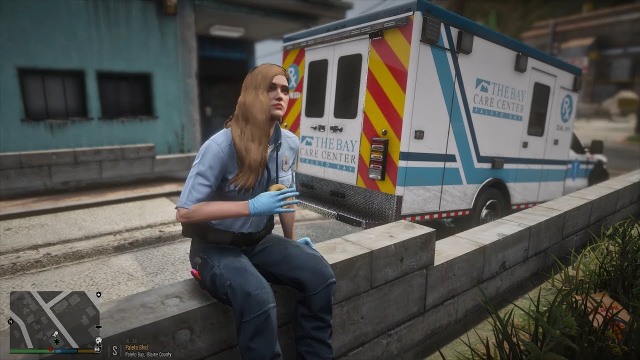 Gta 5 LSPDFR: Playing As Paleto Bay Care Female EMT - First Responder/Paramedic Mods #gta #lspdfr