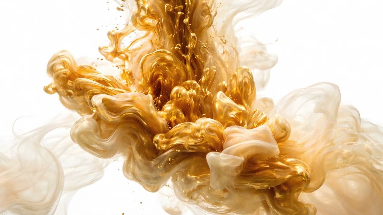 Liquid Gold 4K | Abstract Ink Swirl | Ultra HD TV Art for Modern Displays