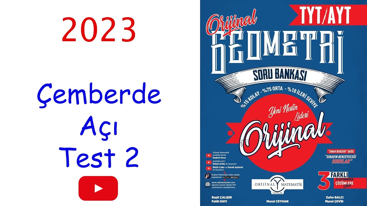 Orijinal Geometri Çemberde Açı test 2