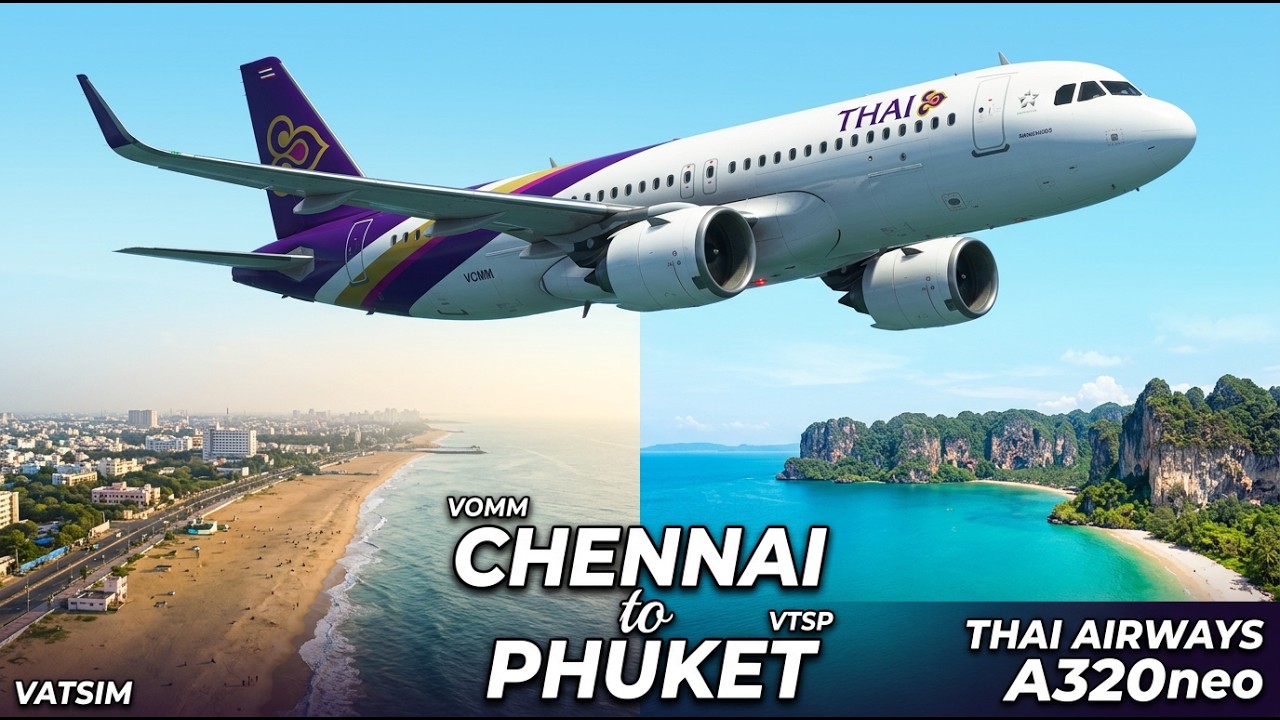 🛫 🌅Chennai ➜ Phuket LIVE | Thai Airways A320neo | MSFS 2020 🌊🏔️🛫#fly  #live