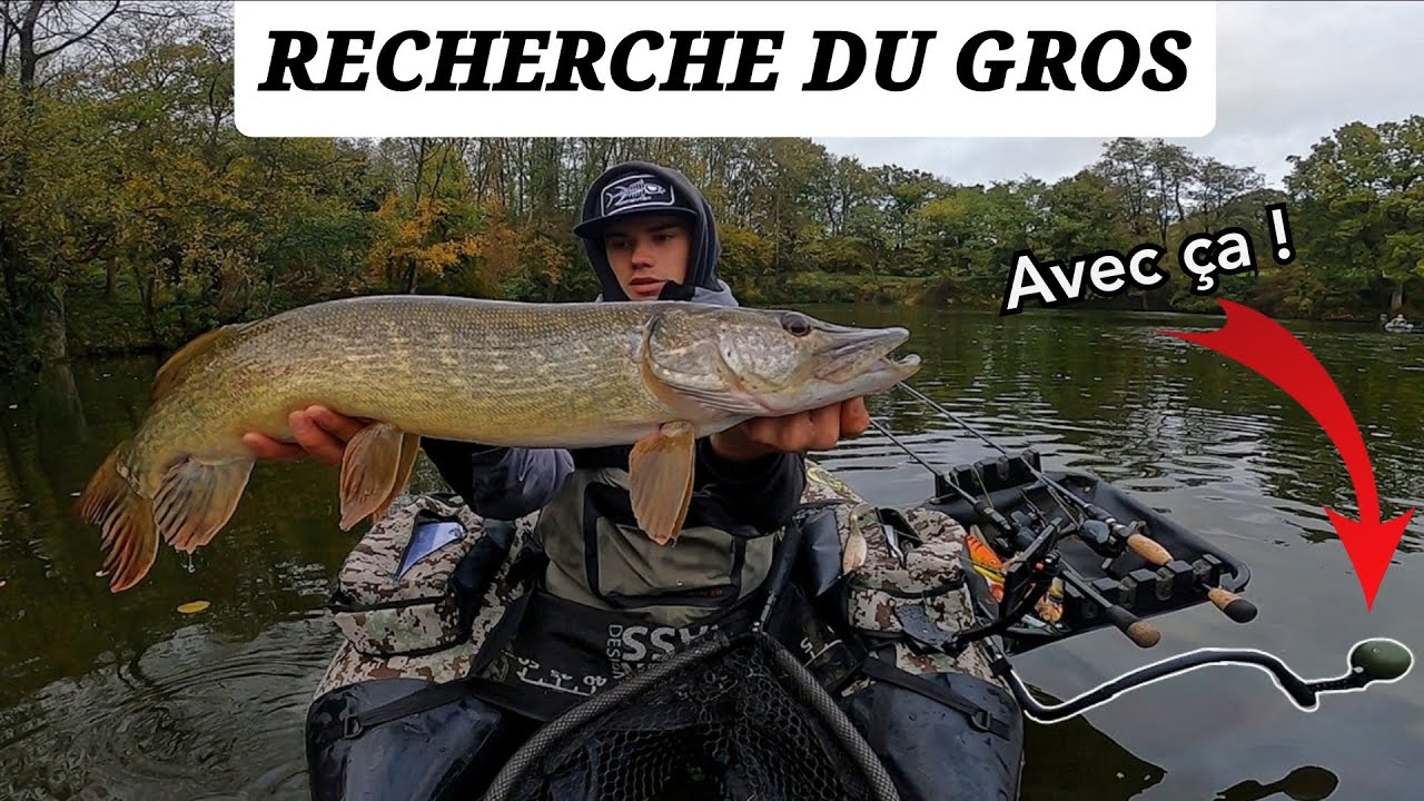 RECHERCHE des GROS BROCHETS dans 40M de fond / Float tube, Big bait et Deeper
