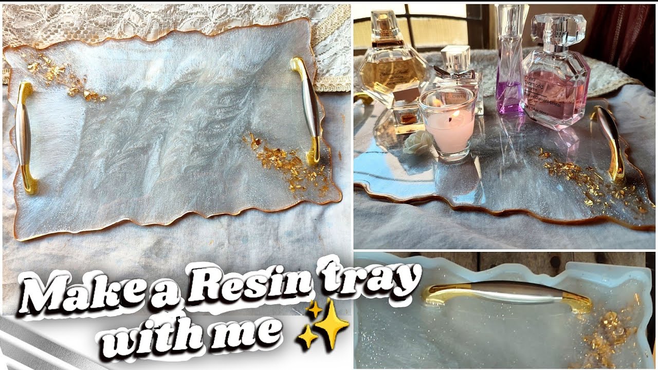 How to make a Epoxy Resin Tray ✨ | Short Tutorial | White and Silver Resin Tray
