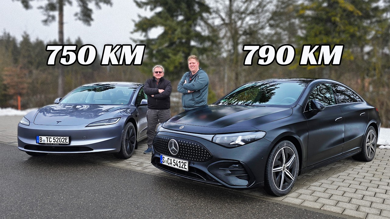 Wie realistisch sind die 700KM? Mercedes CLA 250 gegen Tesla Model 3 LR - Vergleich, Test