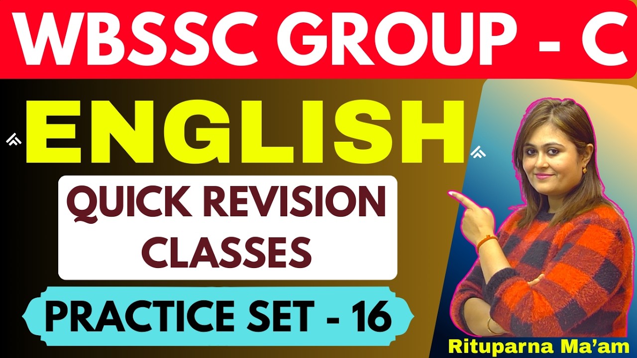 WBSSC Group C English Class 2026 | Last Minute Suggestion | Practice Set - 16