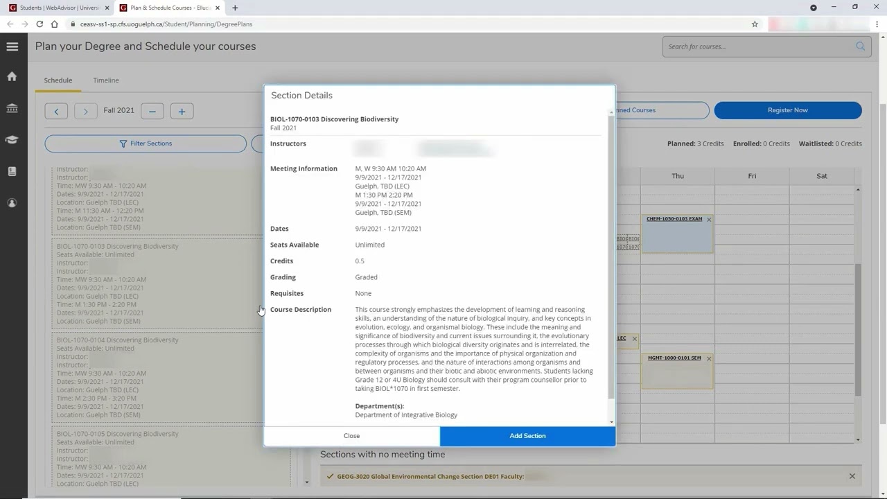 4. Registering for Courses