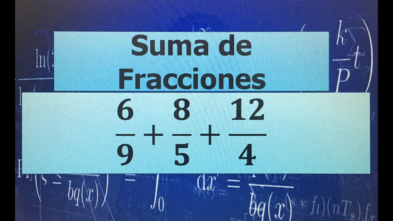 SUMA DE FRACCIONES CON DENOMINADORES DIFERENTES O HETEROGÉNEAS (EJEMPLO 1)
