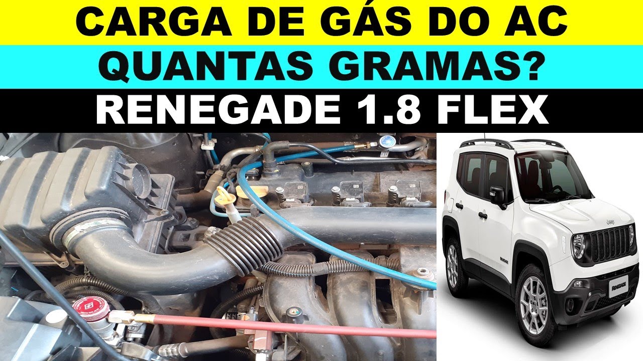 Renegade 1.8 flex carga de gás do ar condicionado, quantas gramas é a capacidade?