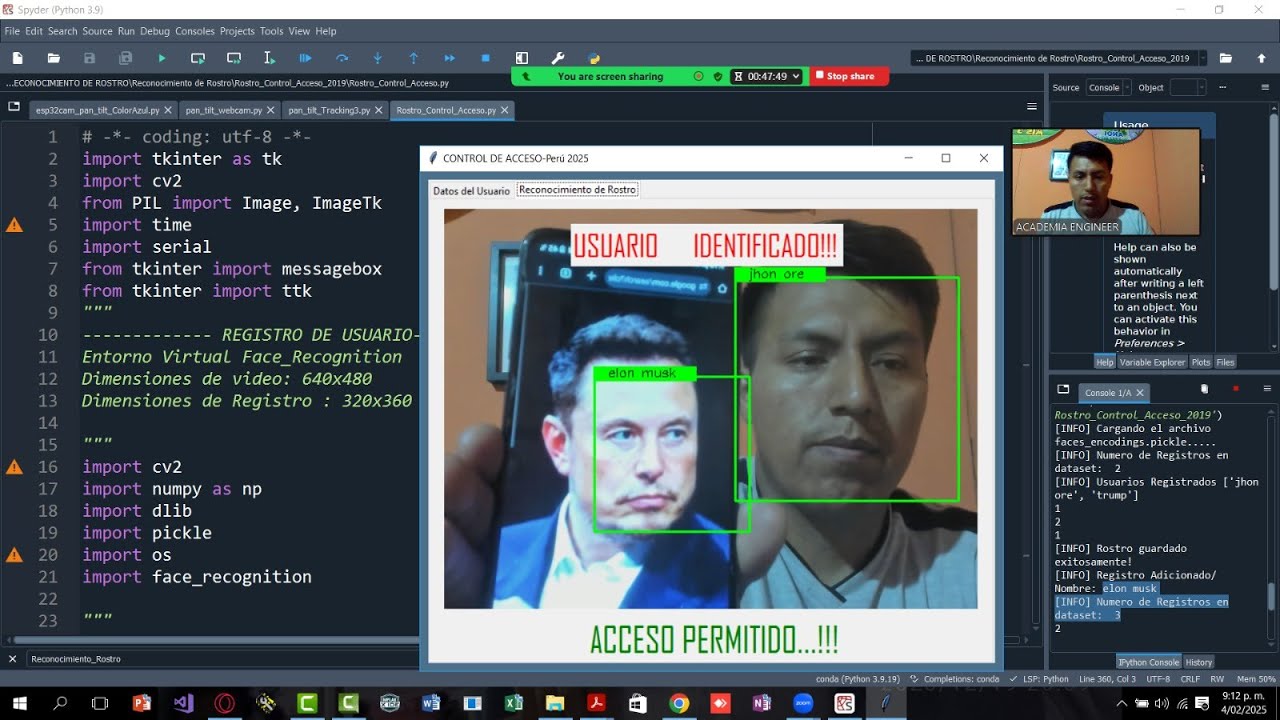 Taller 1_ Reconocimiento de Rostro con Python-OpenCV