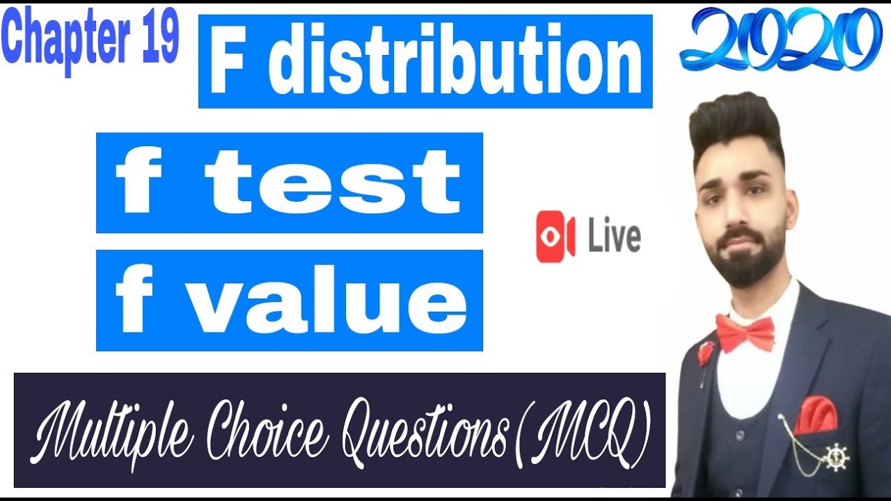 F-Distribution Multiple Choice Questions(MCQ) 2020 | f test | f statistic | f value | Stat Tutor