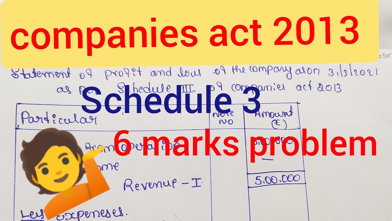 2 nd puc schedule ||| companies act 2013 6 marks problem