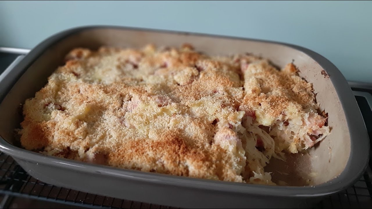 Sauerkrautauflauf mit Kassler aus der rechteckigen Ofenhexe von Pampered Chef