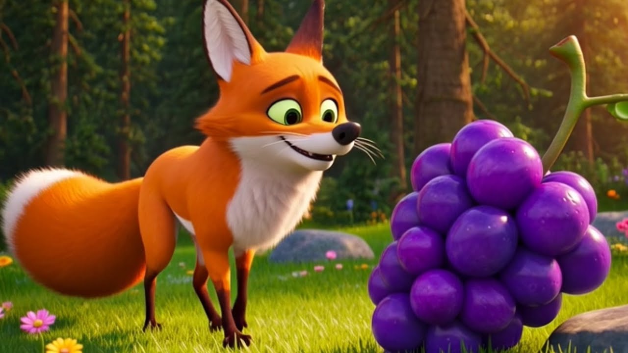 The Fox and the Grapes 🦊🍇 | Classic Moral Story & Nursery Rhyme for Kids