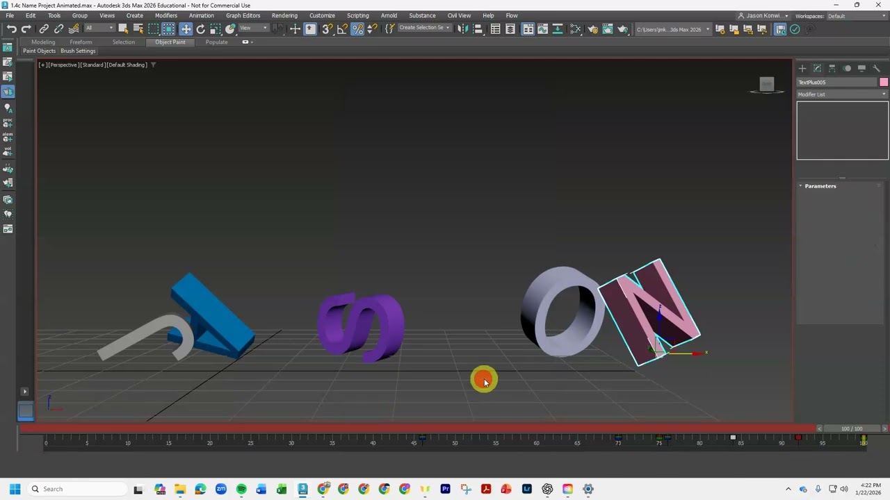 1.4c Tumbling Name Animation – Render as an AVI Preview