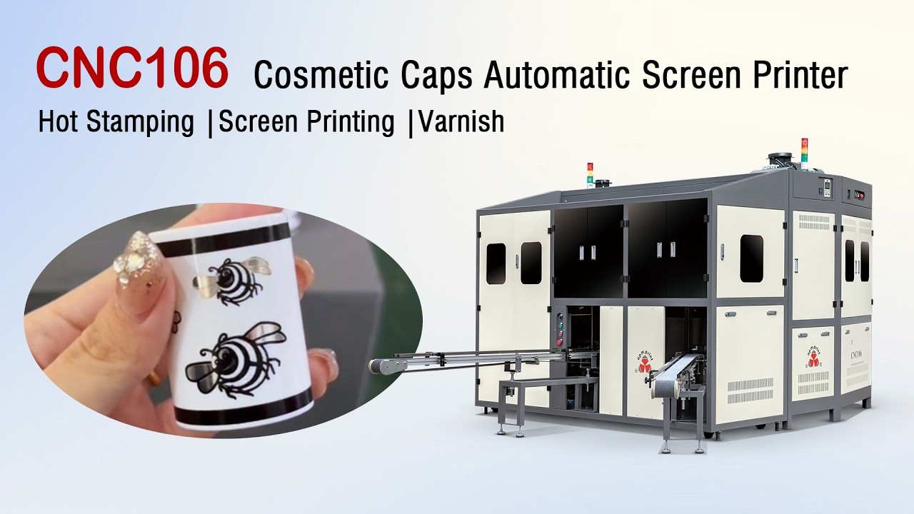 ⭐ How to Decorate Cosmetic Caps Automatically  Screen Printing, Hot Stamping & Varnish in One Line
