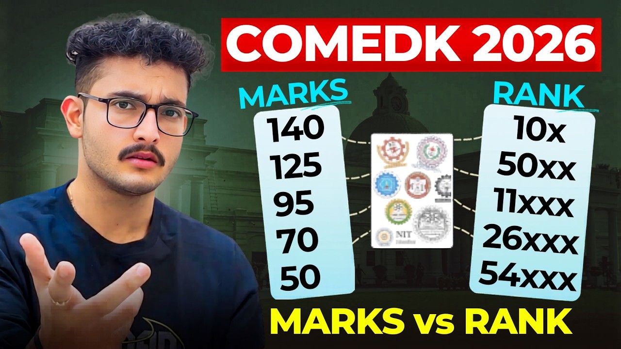 COMEDK 2026 MARKS vs RANK | Expected Cutoffs?