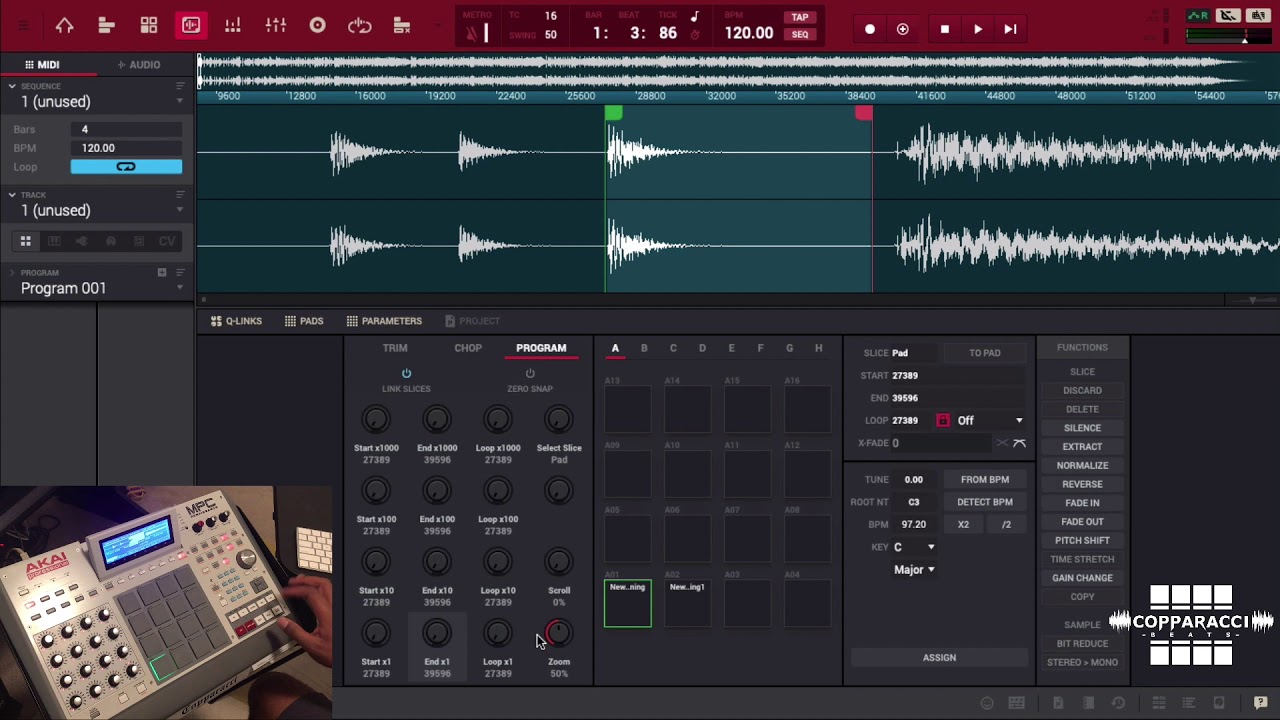 Chopping Samples on the MPC Renaissance 2.6 software