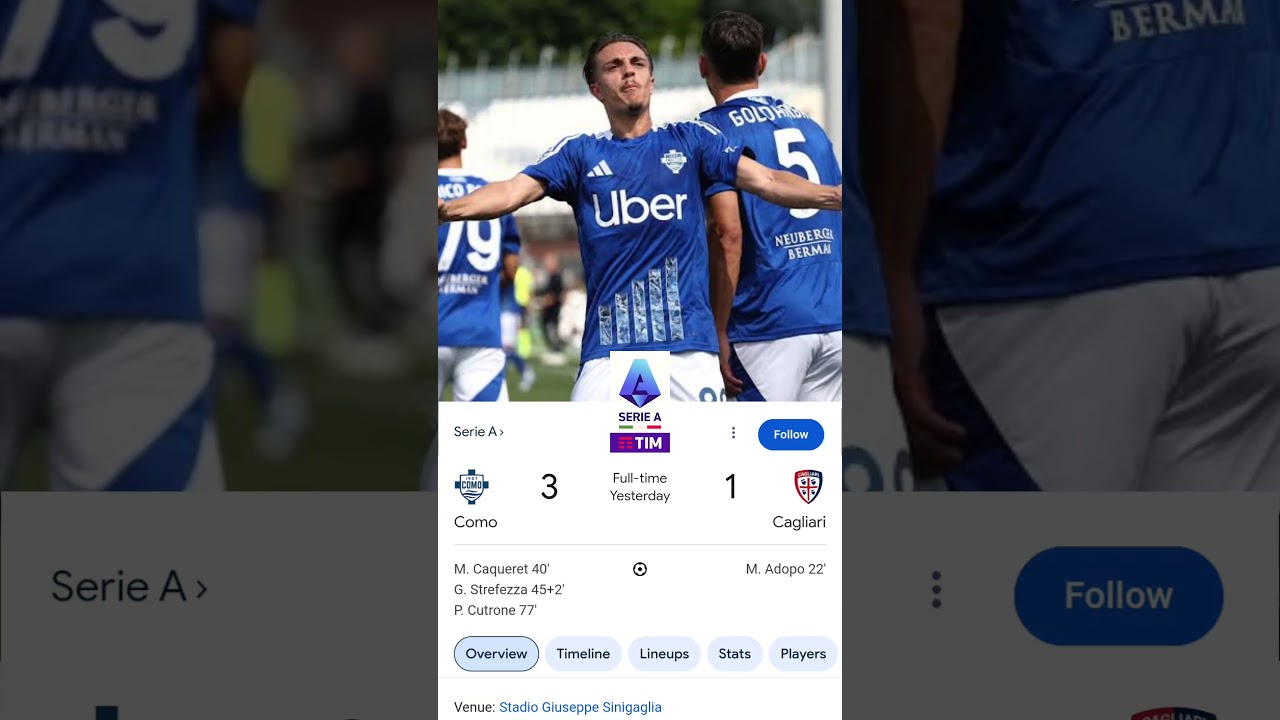Como vs Cagliari