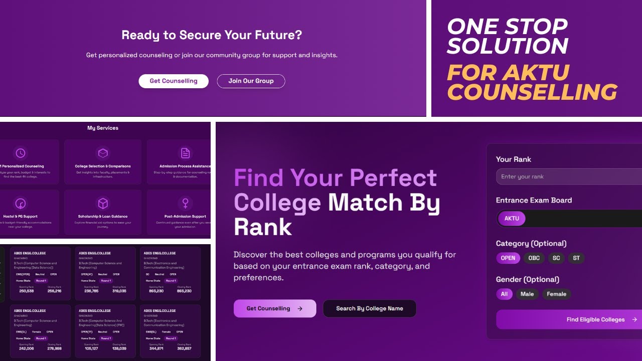 JEE Mains Rank vs College 2026 | AKTU Rank vs College | AKTU/UPTAC | Sumit Mishra