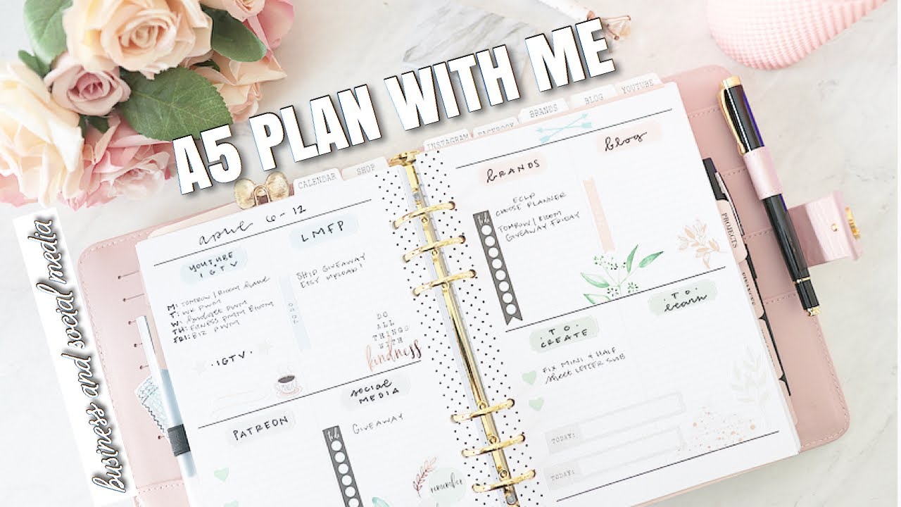 A5 Business and Social Media Plan With Me | At Home With Quita