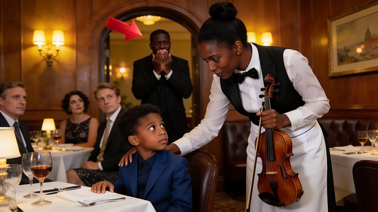 A Black Waitress Helps the Billionaire’s Autistic Son Play Violin… His Dad Can’t Believe It