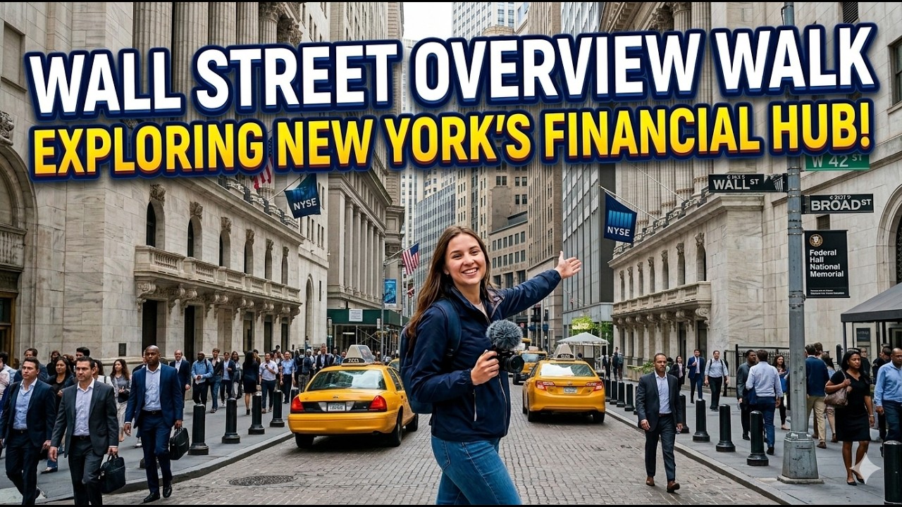 Walking in Wall st, Manhattan NYC (Binaural City Sounds) City Ambience