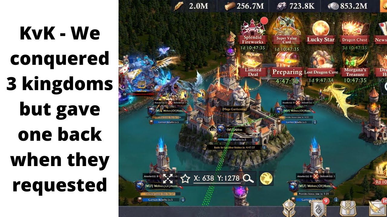 KvK - We conquered 3 Avalons but gave one back when they requested | King of Avalon